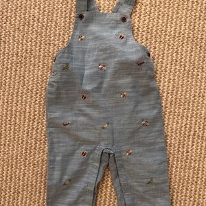 Janie and Jack Denim Overalls with Embroidery